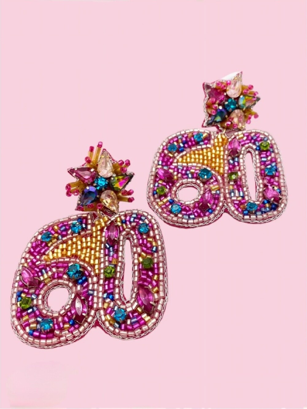 🌺60th Birthday Earings Beaded 60th Milestone Gifts 60th Birthday Accessories
